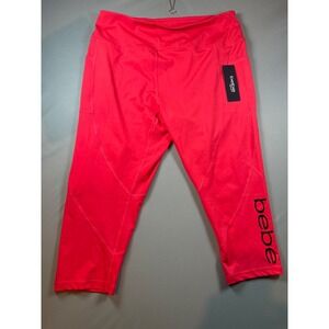 NWT BEBE SPORT Pink Capri Legging Work Out Ypga Pants Size 2X (MSRP $74)